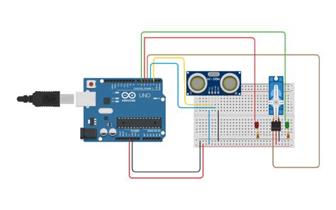 Circuit Design Sensor De Distancia Ultrasonico Tinkercad