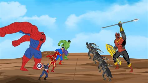 HULK SPIDERMAN IRON MAN SUPERMAN Vs Evolution Of SPIDER BLACK