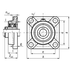 Artikel 62603000 Kugelflanschlager UCF 206 Bohrung 30mm Gehäuse aus