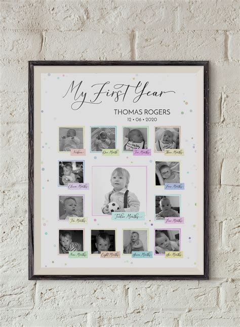 Babys First Year Photo Collage First Birthday Collage Etsy Photo