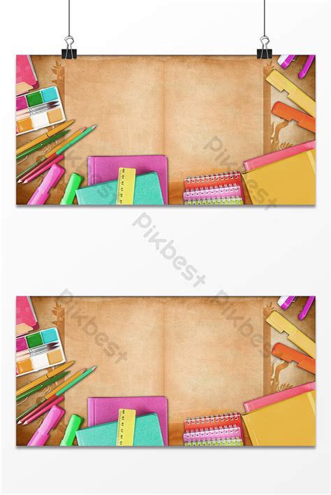 Cartoon School Supplies Background Design Backgrounds | PSD Free Download - Pikbest