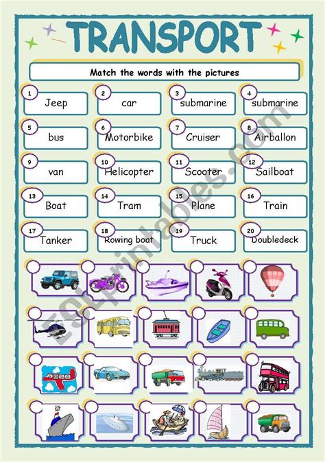 Transport ESL Worksheet