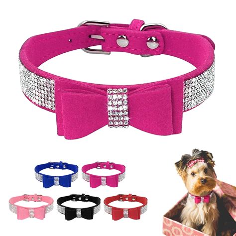 Bling Strass Kleine Hund Kragen Weichen Bogen Knoten Welpen Halsb Nder