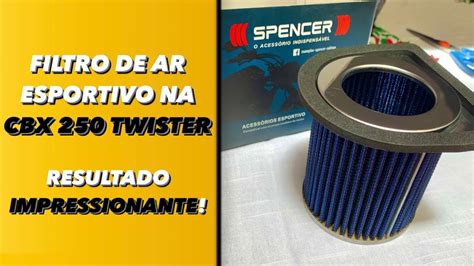 FILTRO DE AR ESPORTIVO SPENCER NA CBX 250 TWISTER VANTAGENS E COMO