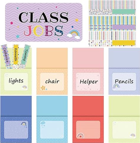 Zonon Class Jobs Bulletin Board Colorful Class Jobs Pocket Chart Set Teacher S