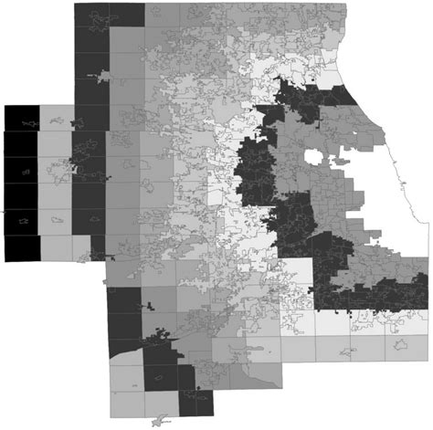 Map Of The Chicago Il Msa With Simplified Coding Of Suburban Rings