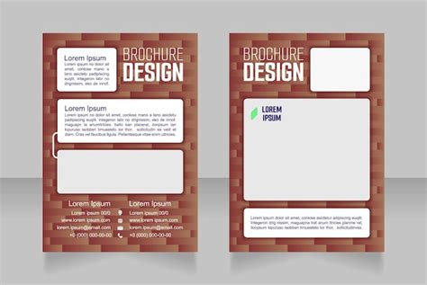 Conception De Brochure Vierge De Contact D Entreprise De Construction