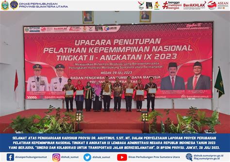 Selamat Atas Penghargaan Kepala Dinas Perhubungan Provinsi Sumatera