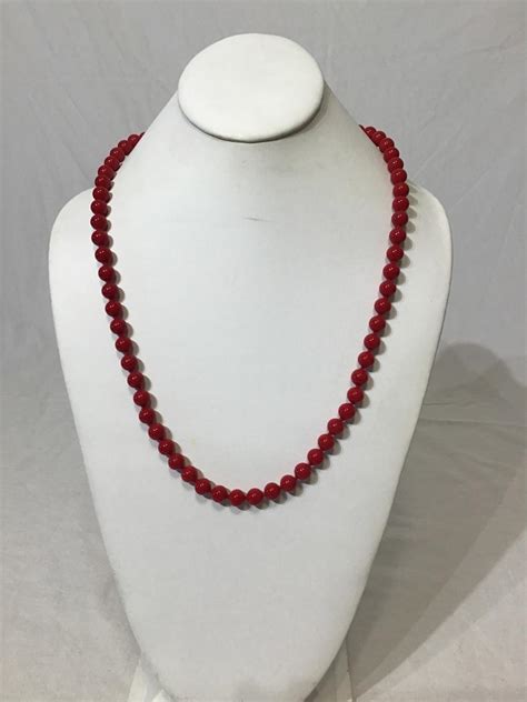 Vintage Monet Red Beaded Necklace