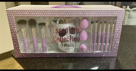 GLITZ GLAM LIMITED EDITION 28 SILVER RHINESTONE MAKEUP BRUSH SET