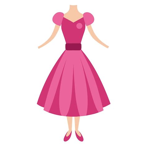 Lovely pink woman dress clipart vector art and illustration | Premium ...