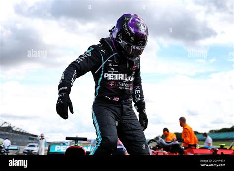 Race Winner Lewis Hamilton Gbr Mercedes Amg F1 W11 Celebrates In Parc Ferme 02 08 2020