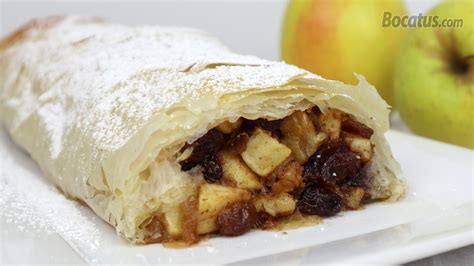 Strudel De Manzana Con Masa Filo Fácil Rápido Y Con Mucho Relleno