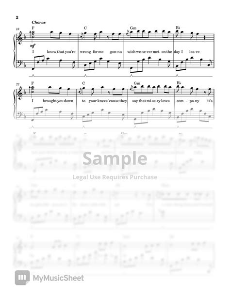 Miley Cyrus Angels Like You Piano Sheet Partitura By John Rod Dondoyano