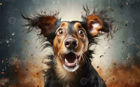 Energetic Startled Dog Background Generative Ai 29504414 Stock Photo