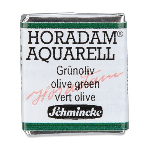 Schmincke Horadam Aquarell Artist Watercolor Olive Green Half Pan