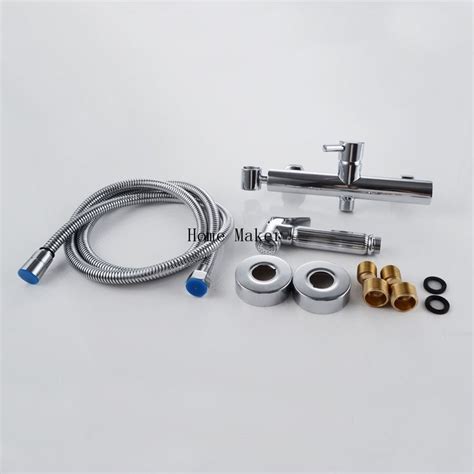 Free Shipping Toilet Bidet Sprayer With Hot And Cold Mixing Valve Faucet And M Hose Polished
