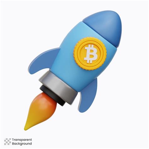 Premium PSD Bitcoin Rocket 3d Illustration