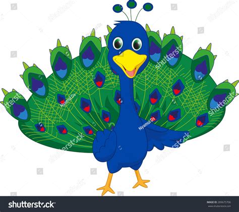 Cute Peacock Cartoon Stock Vector Illustration 289675706 Shutterstock