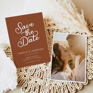 Save The Date With Photo Template Modern Save The Date Minimalist