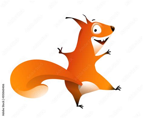 Funny Squirrel Laughing And Dancing Clipart Cute Crazy Squirrel