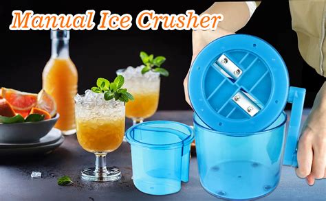 Hand Crank Ice Crusher Snow Cone Machine Household Mini Portable Ice Shaver With