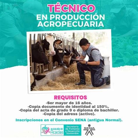 Convenio Alcald A Sena T Cnico En Producci N Agropecuaria