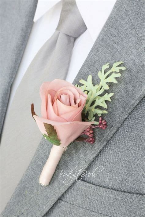 Dusty Rose Groom Wedding Boutonniere Ideas For Ushers Groomsmen And