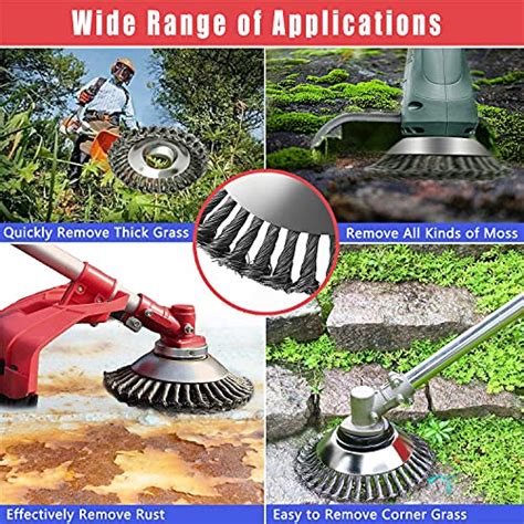 Nejeszoe 8 Inch Steel Wire Rotary Weed Brush Cutter Trimmer Head Weed Eater Cutter Blade With