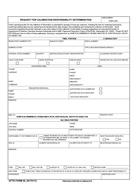 Afto Form 45 Fill Out Sign Online And Download Fillable Pdf