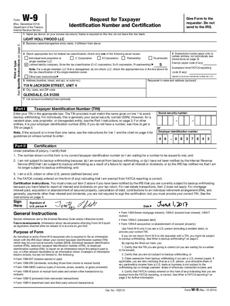 Fillable Online W9 Fill And Sign Printable Template Onlineus Legal Forms Fax Email Print