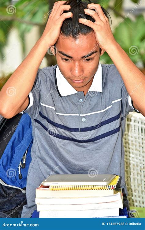 An Anxious Male Student stock photo. Image of student - 174567928