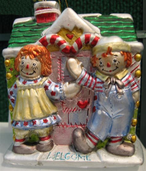 Raggedy Ann Andy Gingerbread House Glass Ornament Only 1 Left