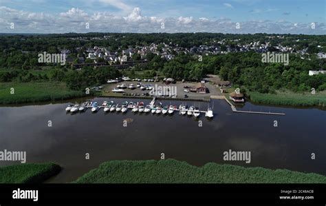 Aerial view of Boat Marina on South River, New Jersey Stock Photo - Alamy