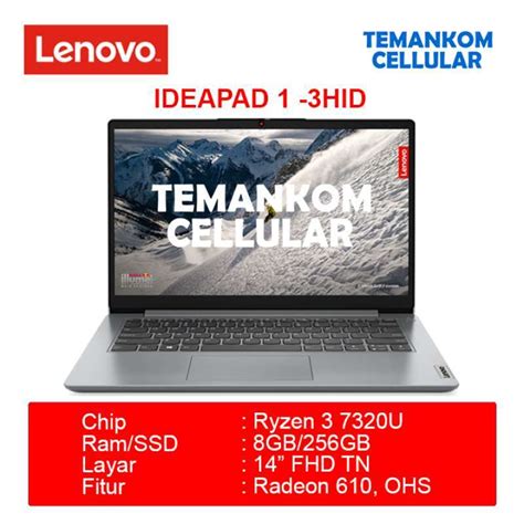 Jual Laptop Lenovo Ideapad Slim Hid Amd Ryzen U Gb Gb Ssd