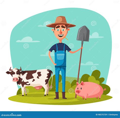 Farmer Cartoon Illustration | CartoonDealer.com #11794200