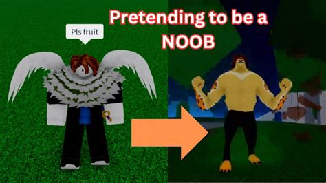 Pretending To Be A Noob In Blox Fruits Youtube