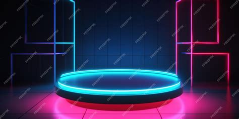 Premium Ai Image Generative Ai Scifi Futuristic Neon Glowing Banner