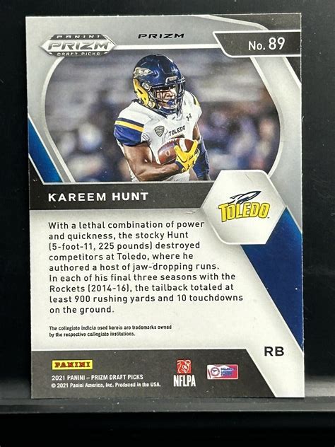 2021 Panini Prizm Draft Picks Green Prizm 89 Kareem Hunt Ebay