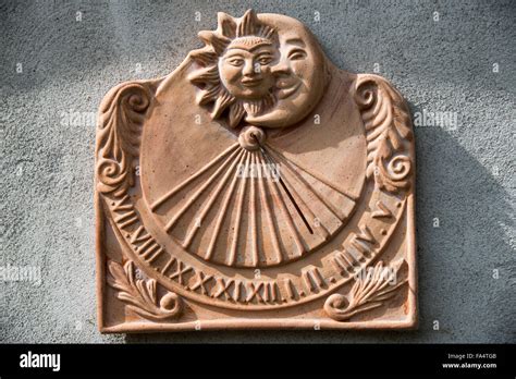 Stone Sundial At Wall Stock Photo Alamy
