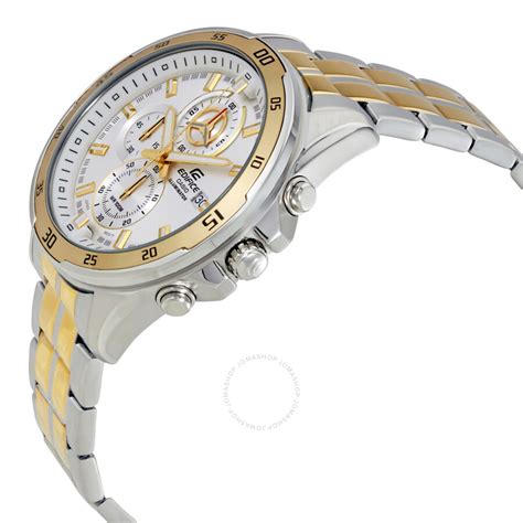 Casio Edifice Chronograph Silver Dial Two Tone Men S Watch EFR547SG 7A9