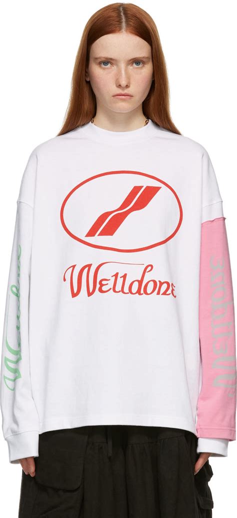 We11done White Remake Long Sleeve T Shirt We11done