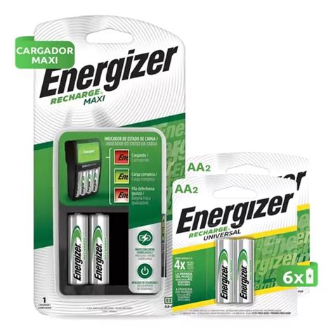 Combo Cargador Energizer Maxi 6 X Pilas Recargables Aa Envío gratis