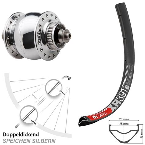 Vorderrad Zoll Dt Swiss Xr Disc Son Delux Centerlock Silbern