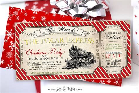 Polar Express Ticket Invitation Instant Download Partially Etsy