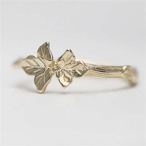 Double Gold Leaf Ring With Ivy Leaves