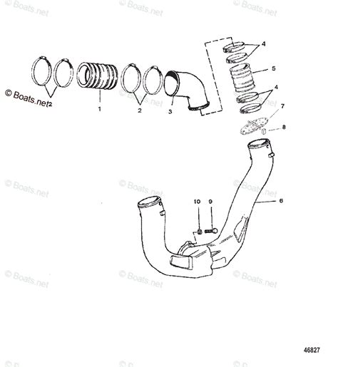 Mercruiser Sterndrive Gas Engines Oem Parts Diagram For Exhaust System