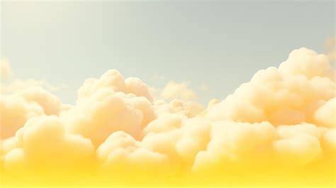 Premium Photo | Generative AI Light yellow fantastic 3d clouds on the ...