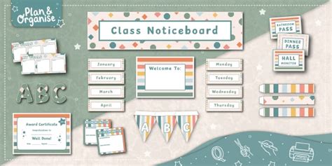 Classroom Display Pack Geometric BOHO Lehrer Gemacht