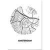 Panorama Cuadro De Aluminio Mapa Círculo De Amsterdam 70x100 Cm con